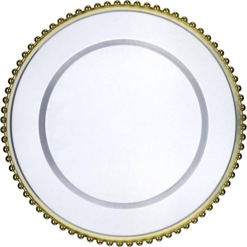 Charger plate "Wicked" transparent with gold edge 32cm