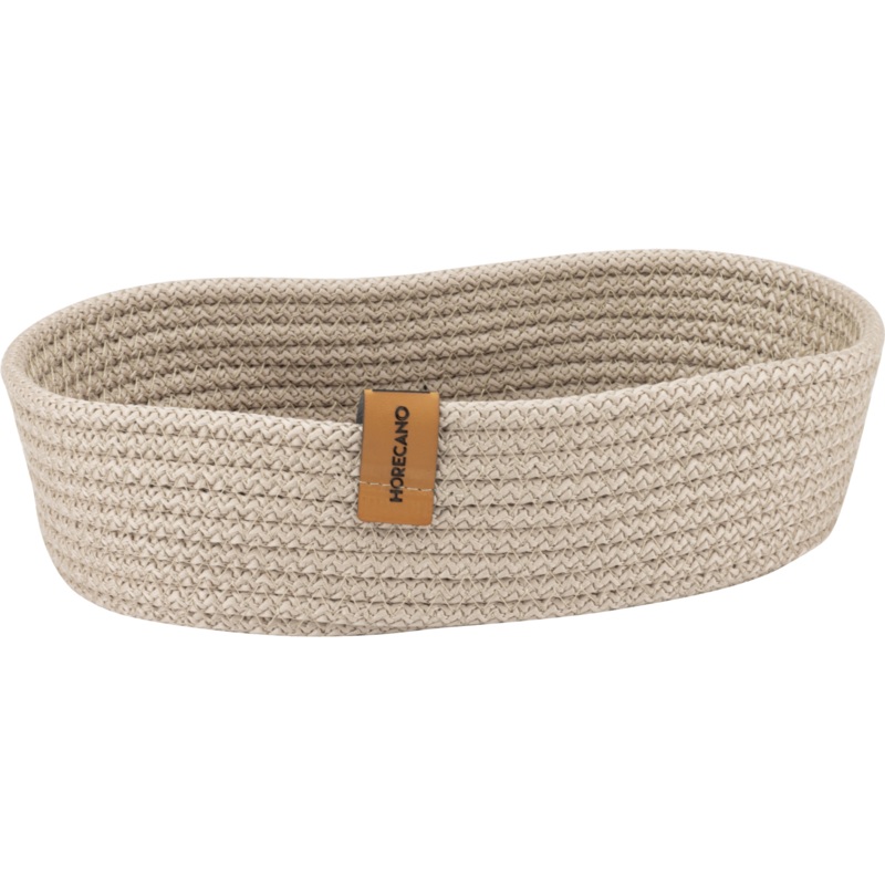 Oval textile bread basket "Beige" 21x15cm