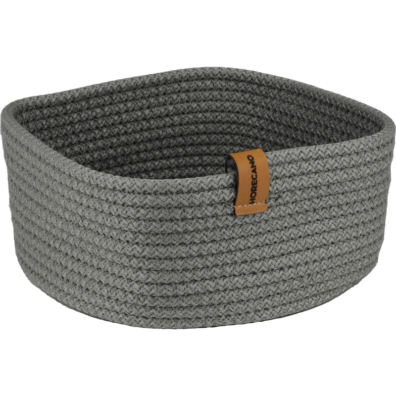 Square textile bread basket "Anthracite" 19x7cm