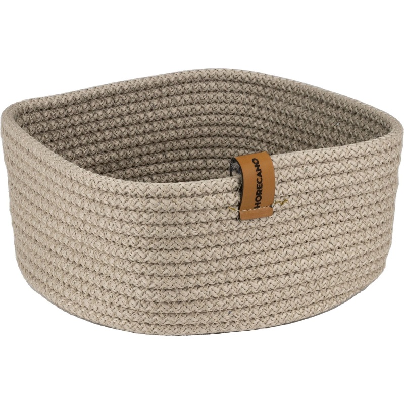 Square textile bread basket "Beige" 19x7cm