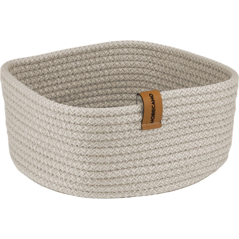 Square textile bread basket "Latte" 19x7cm