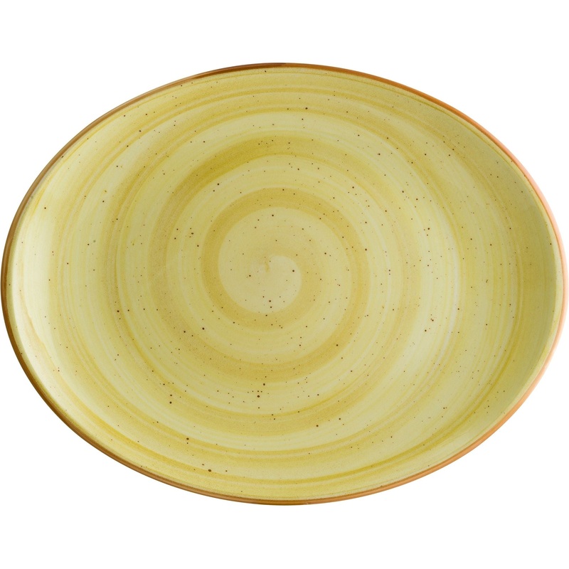 Aura Amber Moove oval dish 31x24cm