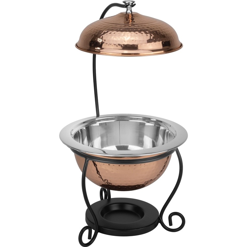 Charm Round Chafing dish with matte black base 3 litres