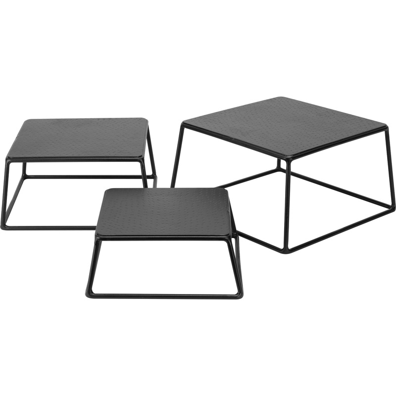 Old School Set of three square display stands