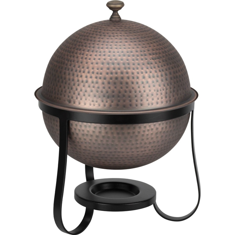 Rustic Round Dome Chafing Dish with Matte Black Base 5 litres