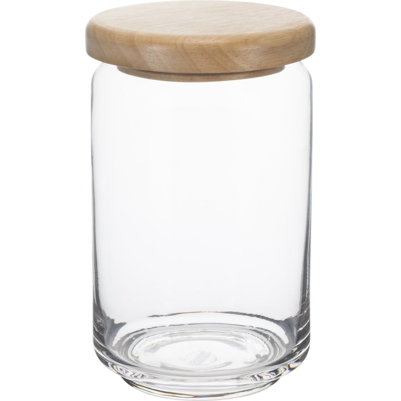 Glass jar with wood lid 750ml
