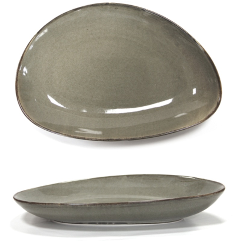Antique grey deep plate 35cm