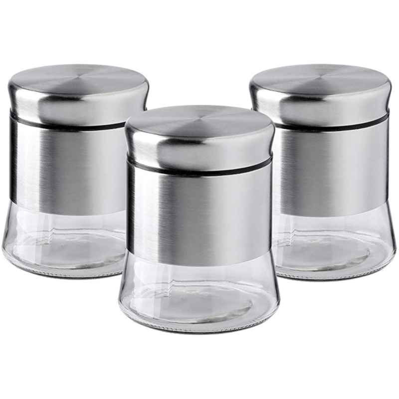 Glass Canisters Set 3 Pcs