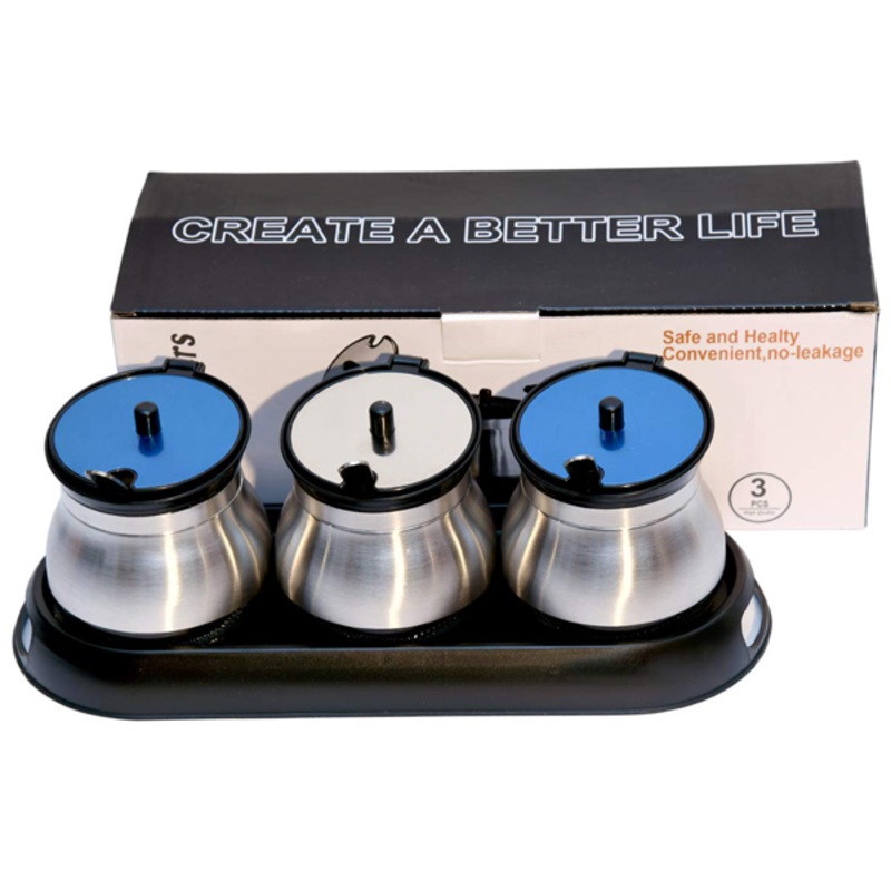 Herb Spice Jar Canister With Tray Set