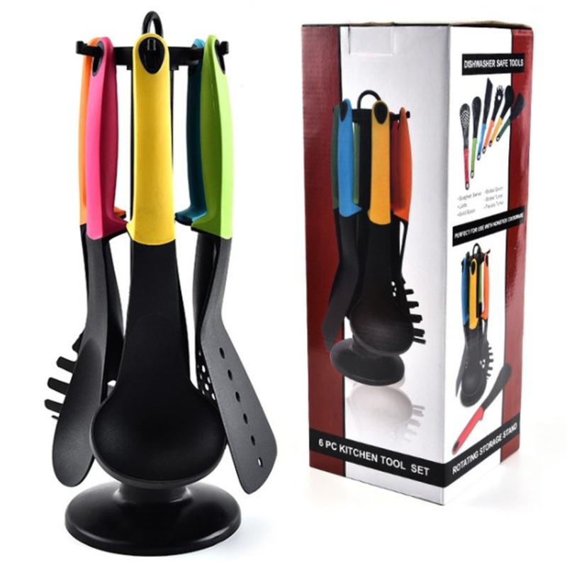 Nylon Kitchen Spoon Set With Stand