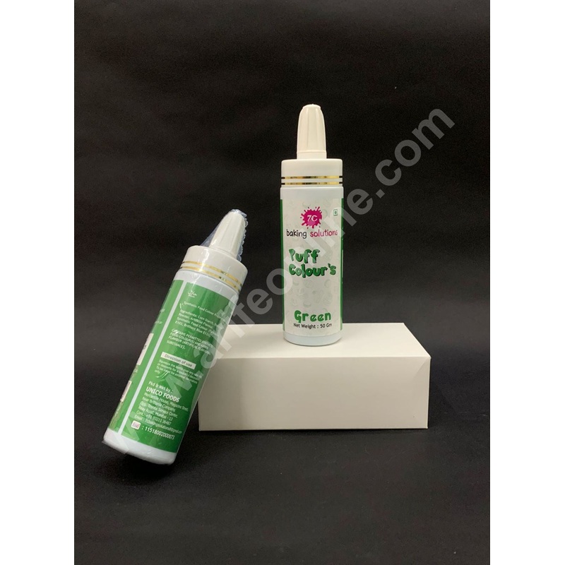 7C Edible Puff Colour Food Colour Powder Spray for Cakes Decoration - Green ( 50 gm )