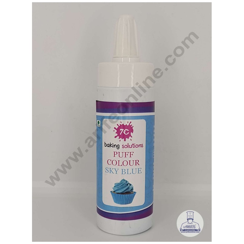7C Edible Puff Colour Food Colour Powder Spray for Cakes Decoration - Sky Blue ( 50 gm )
