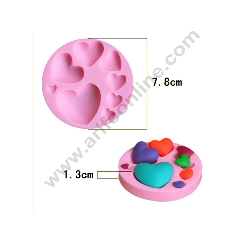 Cake Decor Silicone 8 Cavity Love Heart Fondant Marzipan Mould