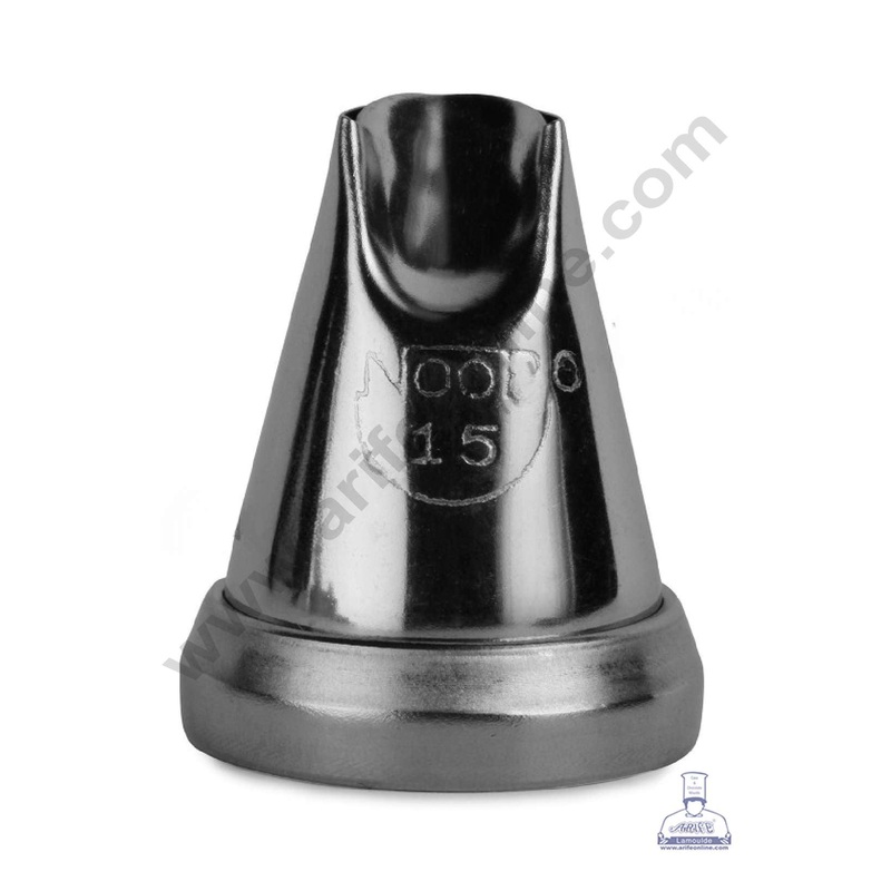CAKE DECOR Small Noor Nozzle - No. 15 Ruffles Design Piping Nozzle with Collar Ring