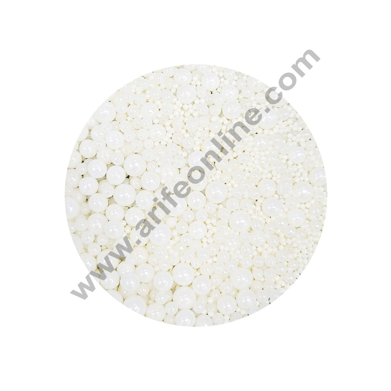Cake Decor Sugar Candy - Mix Size White Balls Candy