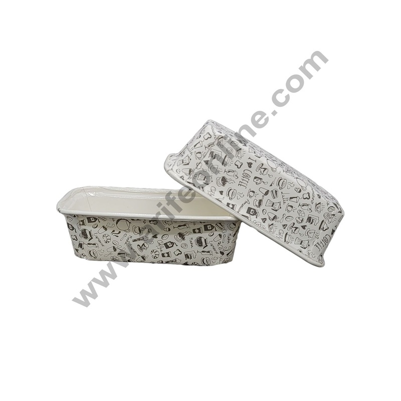 Novacart Bake & Serve Paper Baking Mould By Cake Decor - Plum Cake Mould White 10 Pcs