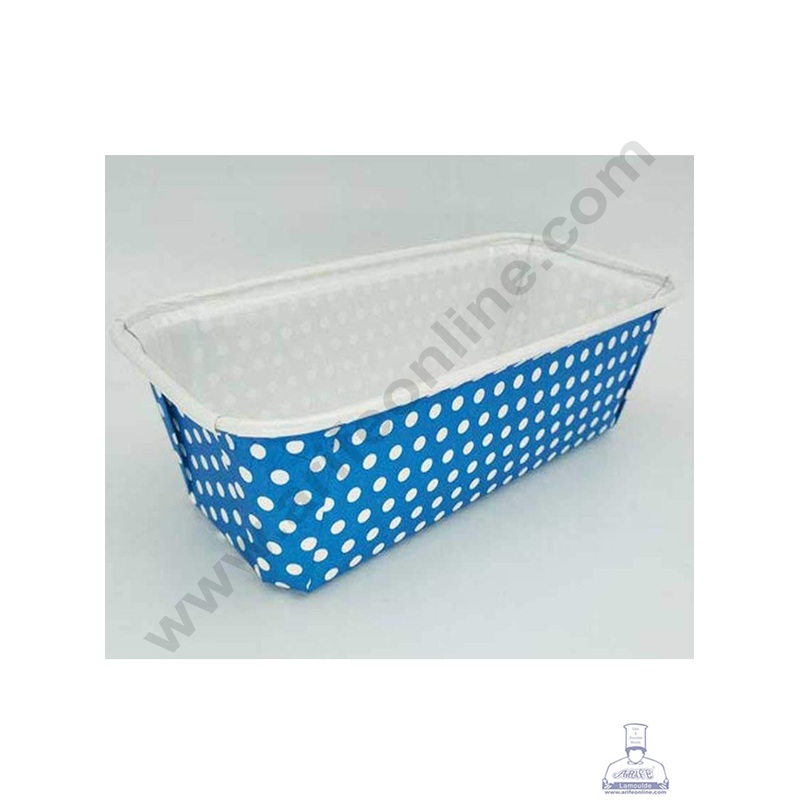 Novacart Bake & Serve Paper Baking Mould By Cake Decor - Polka Dot Plum Cake Mould Blue 10 Pcs