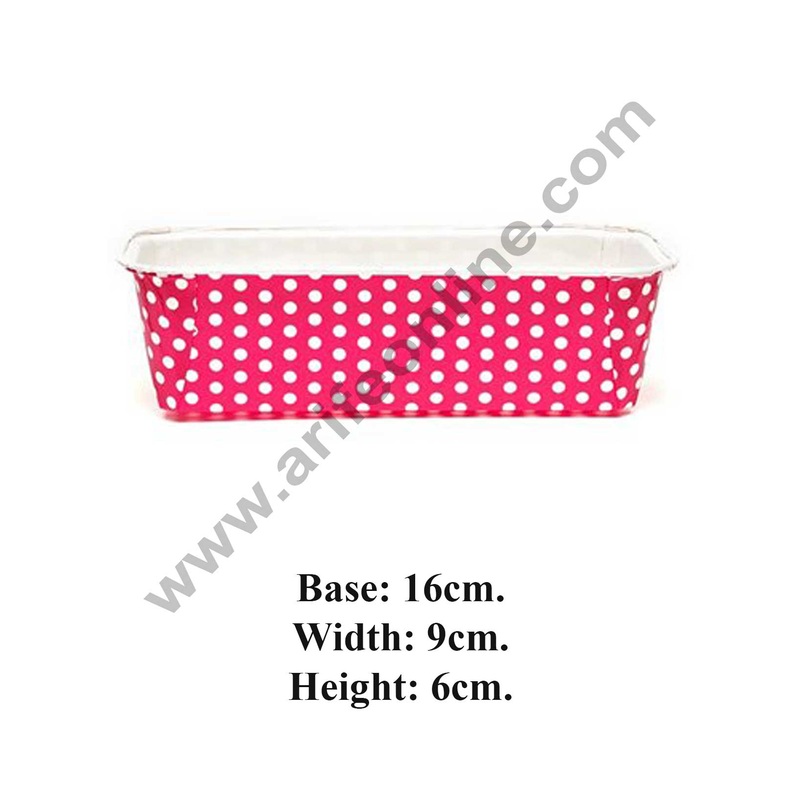 Novacart Bake & Serve Paper Baking Mould By Cake Decor - Polka Dot Plum Cake Mould Red 10 Pc