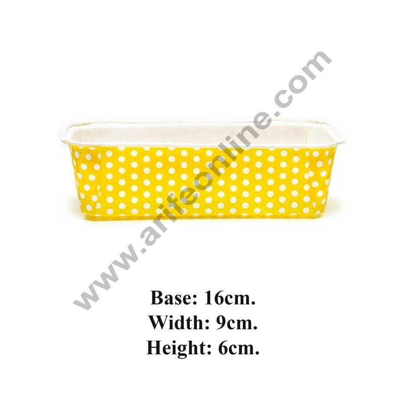 Novacart Bake & Serve Paper Baking Mould By Cake Decor - Polka Dot Plum Cake Mould Yellow 10 Pcs