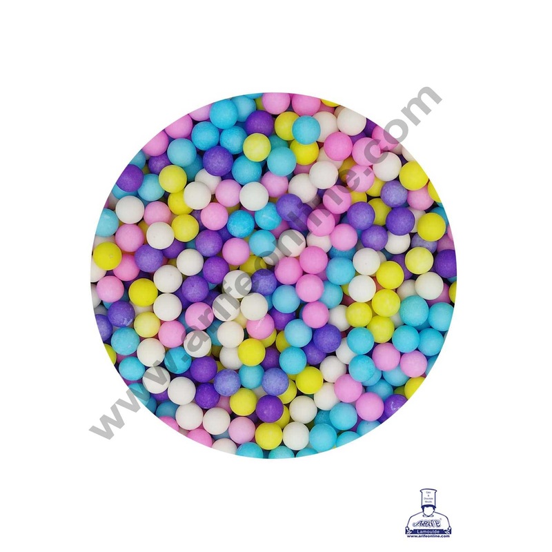 CAKE DECOR Sugar Candy - Mix Pastel Colour 6 mm Balls Sprinkles and Candy - 100 gm