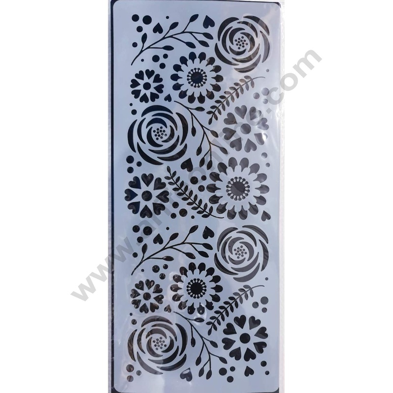 Cake Decor Wedding Cake Stencil, Cake Border Side Decoration Tool Floral Design SBST-023