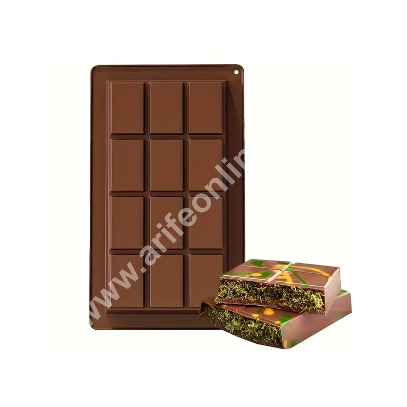 CAKE DECOR 1 Cavity Box Design Kunafa Chocolate Bar Silicone | Pistachio Kunafa Chocolate Bar Mould (Design-03)
