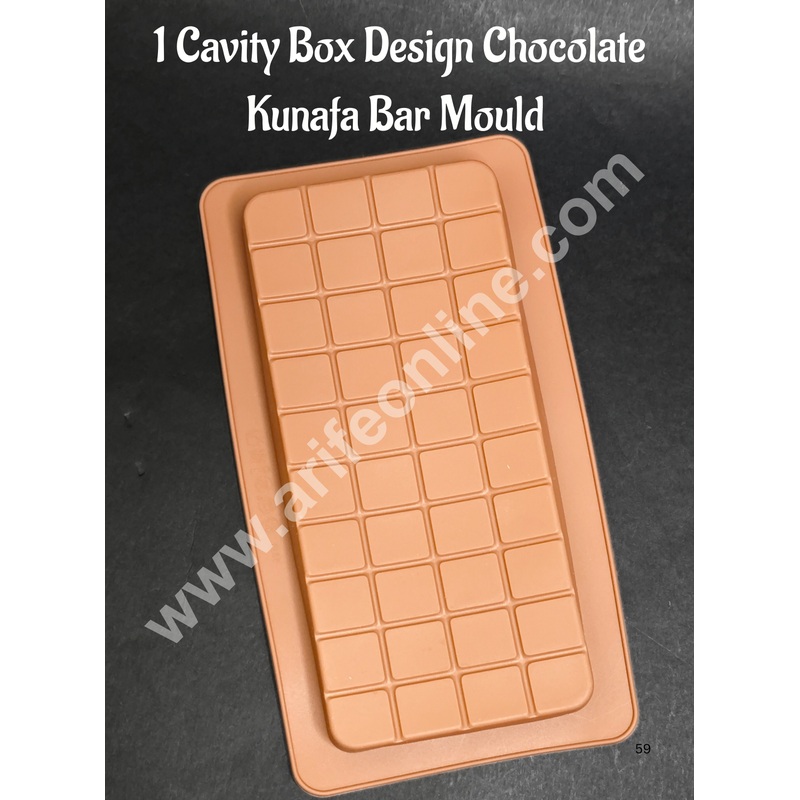 CAKE DECOR 1 Cavity Box Design Kunafa Chocolate Bar Silicone | Pistachio Kunafa Chocolate Bar Mould (Design-05)