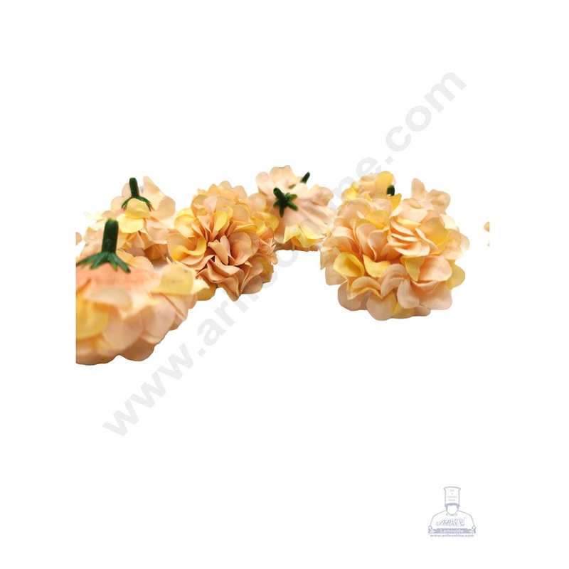 Cake Decor Small Marigold Artificial Flower For Cake Decoration  Peach( 10 pcs Pack )