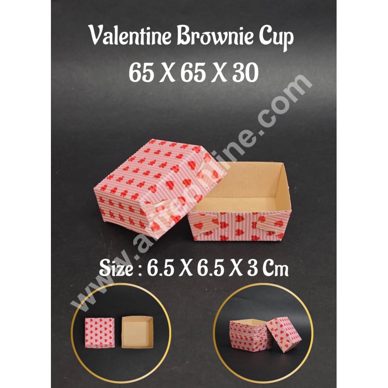 CAKE DECOR Valentine Brownie Cup  | Bake & Serve Paper Baking Mould (65 X 65 X 30mm)(10 Pc Pack)