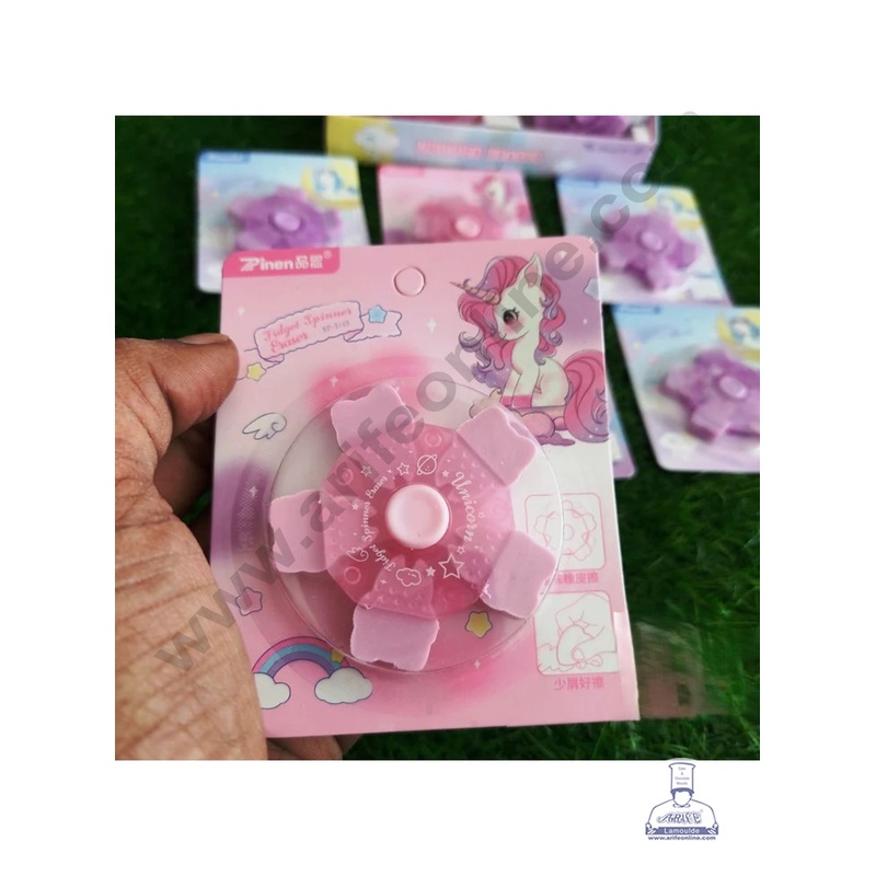 1 Piece Fidget Spinner Eraser & Topper - Pink | Return Gifts  - CAKE DECOR