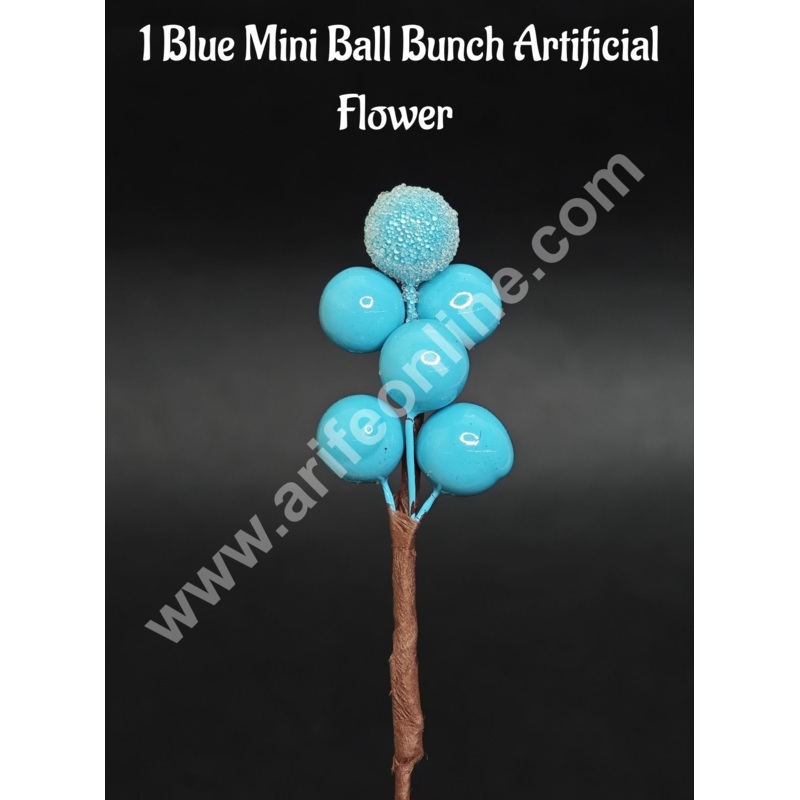 1 piece Mini Ball Bunch Artificial Flower For Cake Decoration  Blue - Cake Decor