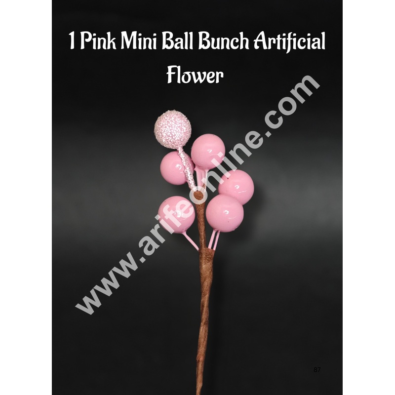 1 piece Mini Ball Bunch Artificial Flower For Cake Decoration  Pink - Cake Decor