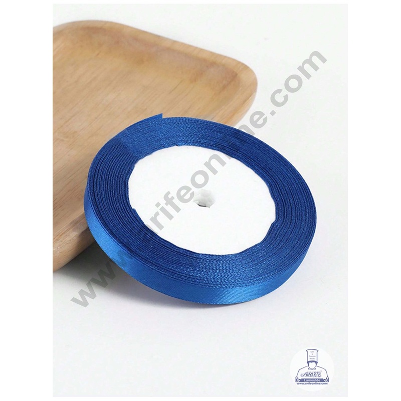 1 Roll Blue Bow Ribbon | Gift Wrapping | Decoration purpose | Satin Ribbon - CAKE DECOR