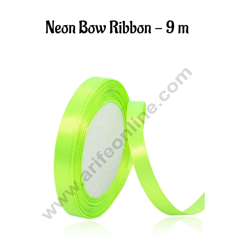 1 Roll Neon Bow Ribbon | Gift Wrapping | Decoration purpose | Satin Ribbon - CAKE DECOR