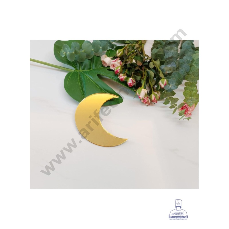 5 pcs Golden Acrylic Moon Cutout Topper - CAKE DECOR