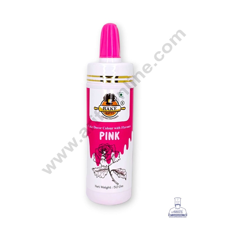 Bake Haven Edible Puff Colour Food Colour Powder Spray for Cakes Decoration - Pink (50 gm)