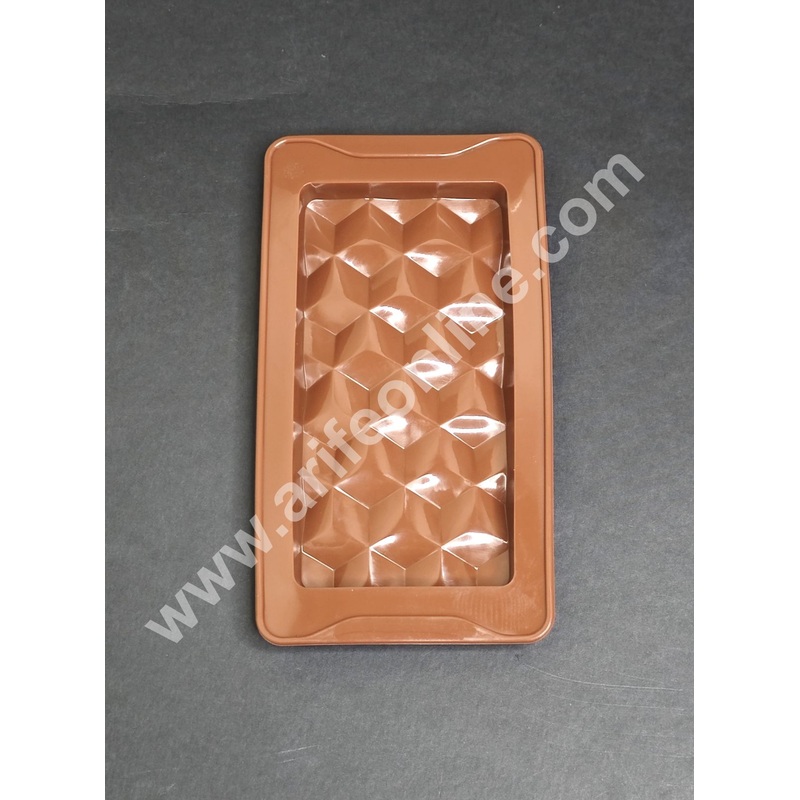 CAKE DECOR 1 Cavity Deep Diamond Kunafa Chocolate Bar Silicone Mould | Pistachio Kunafa Chocolate Bar Mould (Design-09)