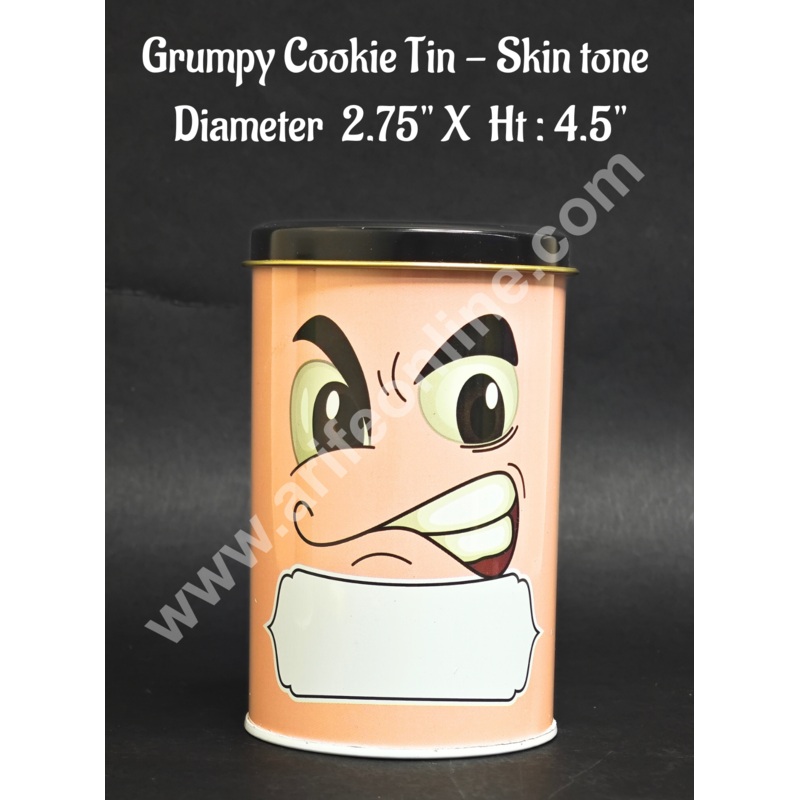 Cartoon Printed Cookie Tins - Skin tone | Printed Metal Jar (Size M) - CAKE DECOR