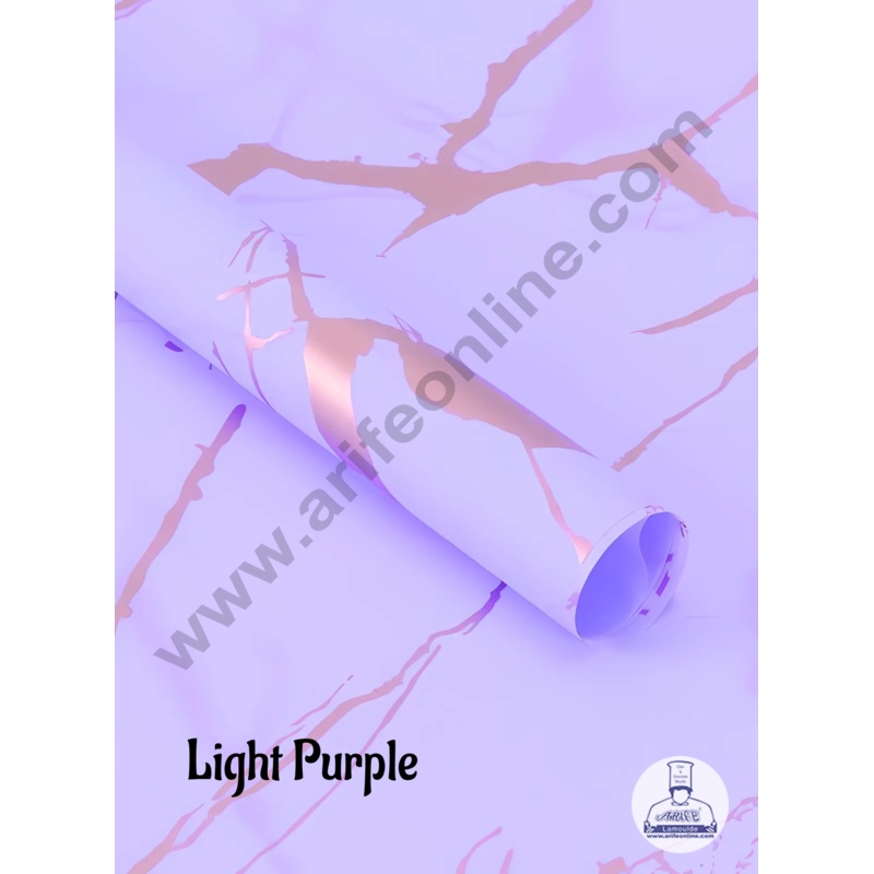 Korean Bouquet Wrapping Sheets | Premium Flower Wrapping Paper Marble Design  ( Light Purple )   - CAKE DECOR