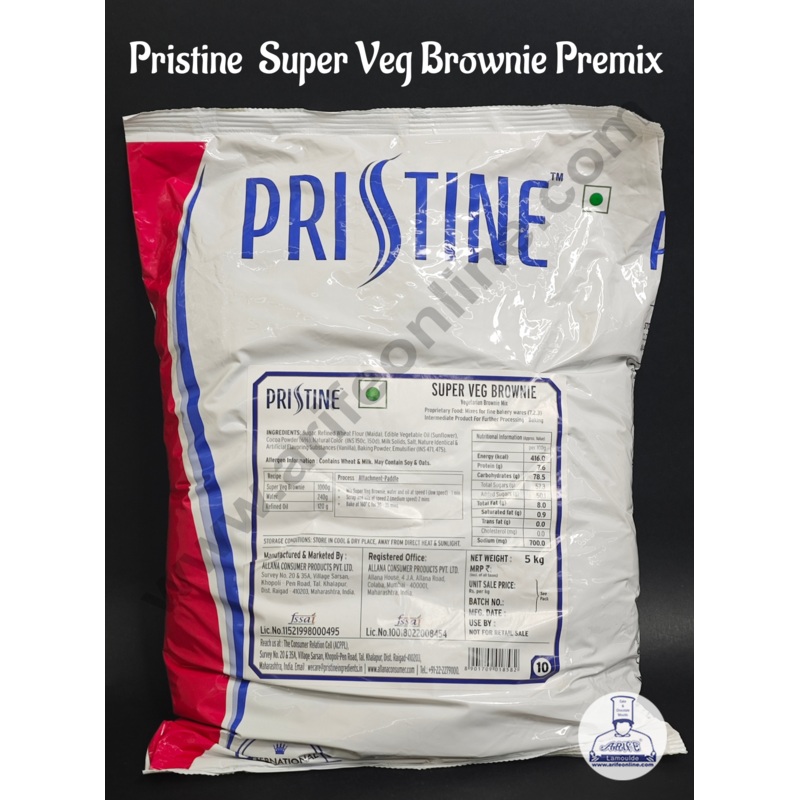 Pristine Super Veg Brownie Premix | Chocolate Brownie Premix | 5 Kg Pack