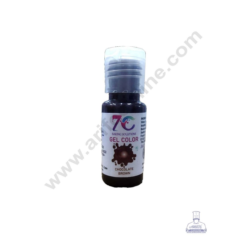 7C Edible Gel Color Food Colouring for Icing, Cakes Decor, Baking, Fondant Colours - Chocolate Brown