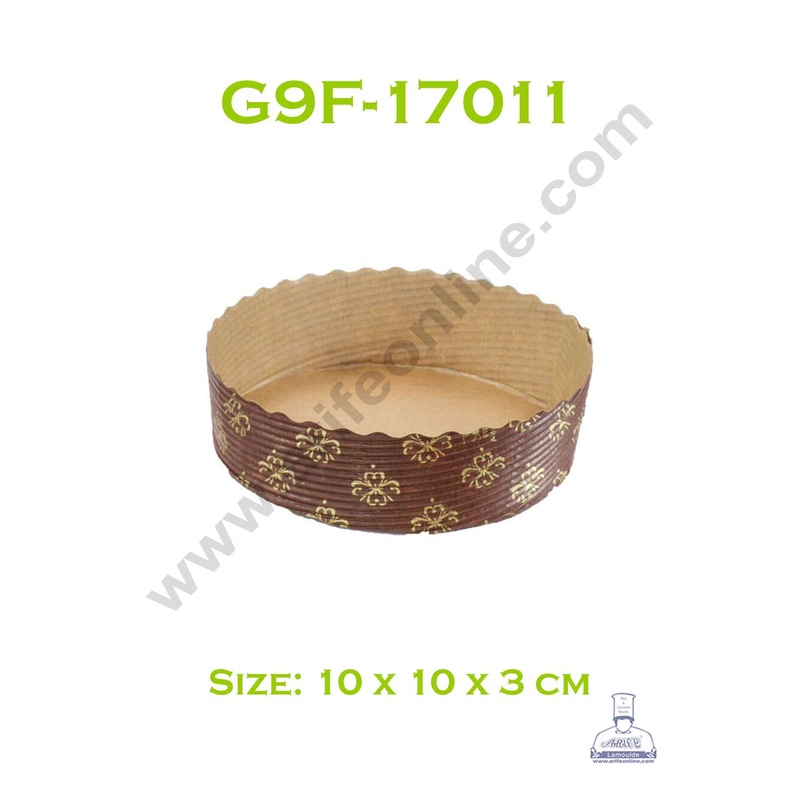 Novacart Bake & Serve Paper Baking Mould By Cake Decor - Round Cake Mould 10 Pcs ( SB-G9F-17011 )