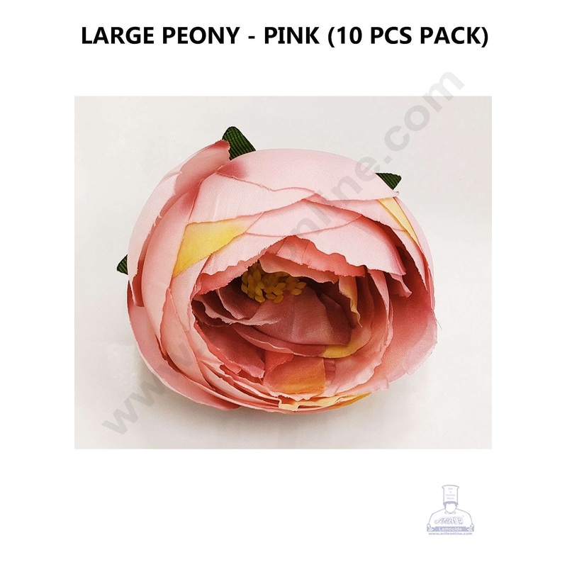 Cake Decor  Large Peony Artificial Flower For Cake Decoration  Pink( 10 pc pack )