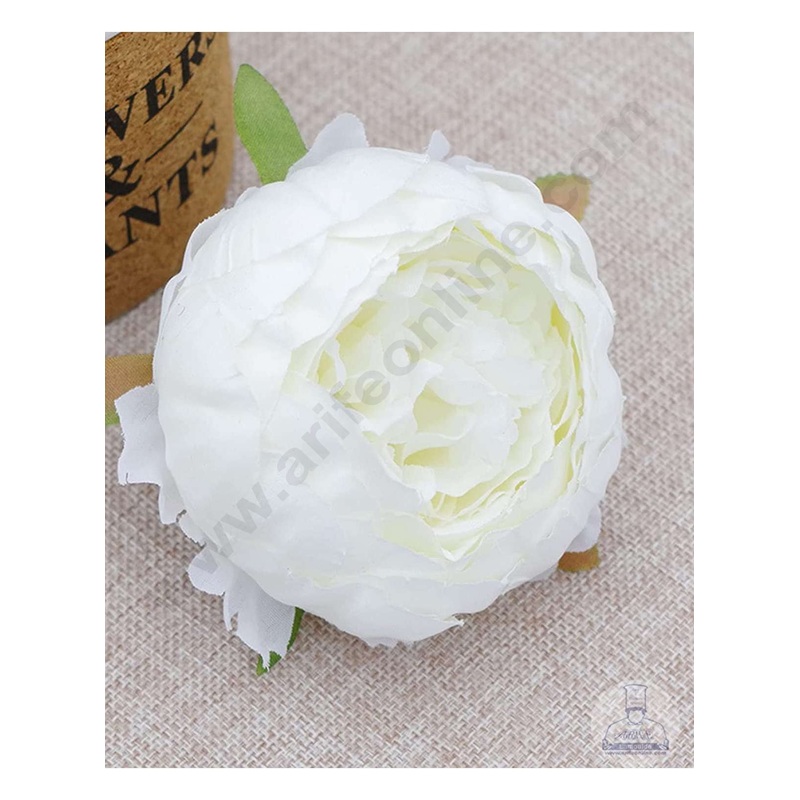 Cake Decor  XL Peony Artificial Flower For Cake Decoration  White ( 5 pc pack )