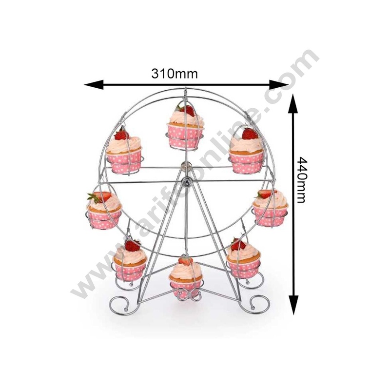 Cake Decor Stainless Steel Cupcake Stand Ferris Wheel 8 cupcake holder
