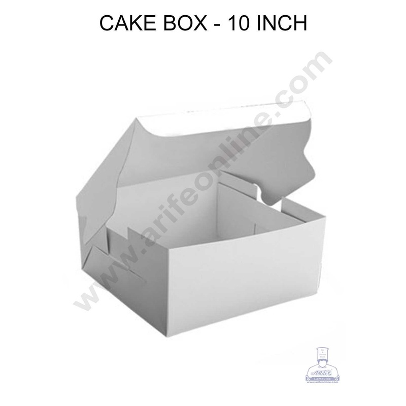 CAKE DECOR White Cake Boxes Pack of 10 Pieces - 10 Inch