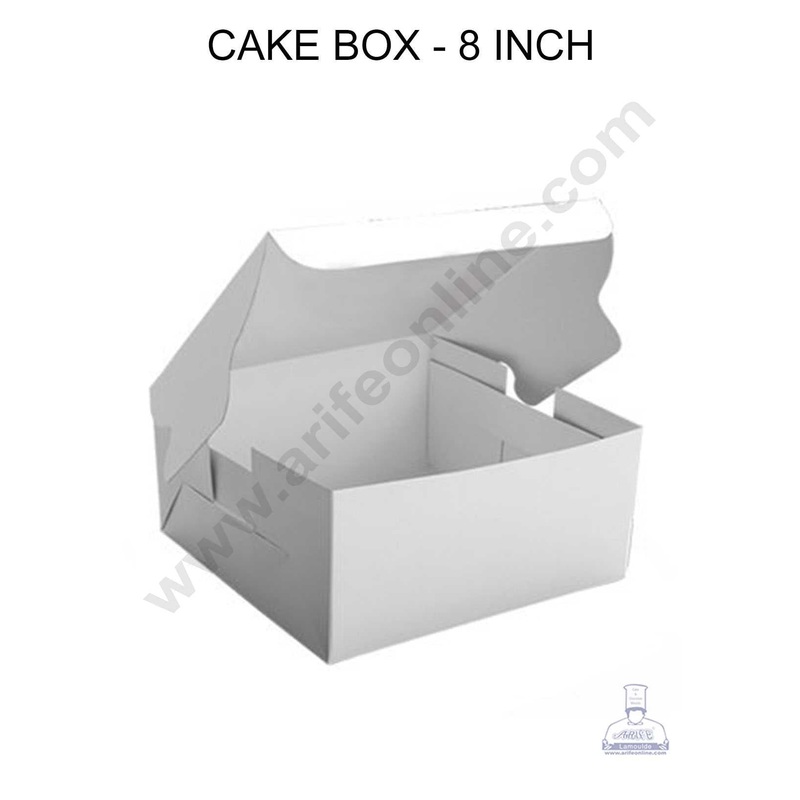CAKE DECOR White Cake Boxes Pack of 10 Pieces - 8 Inch
