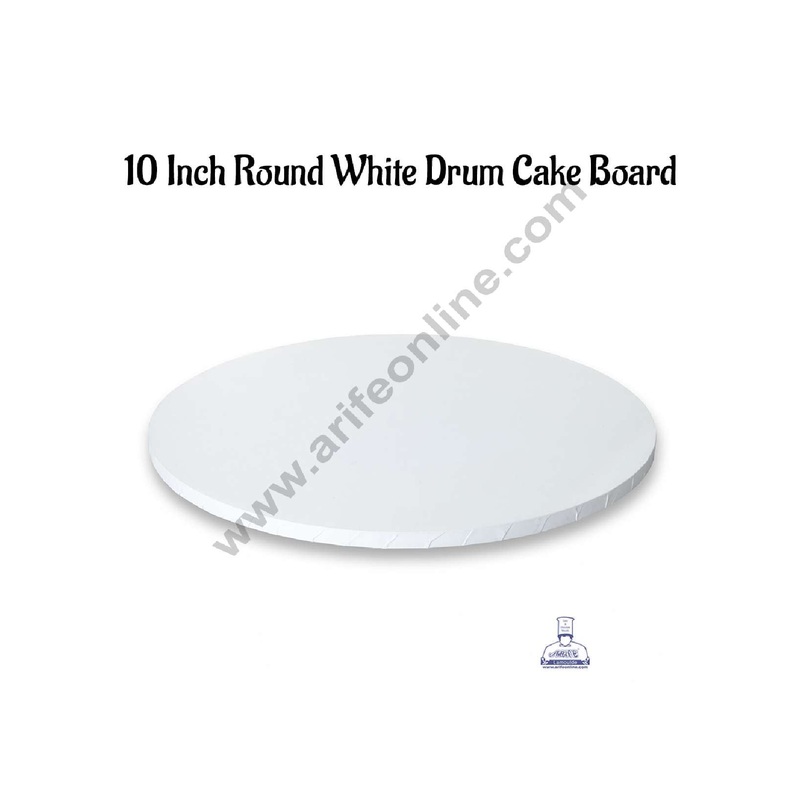 CAKE DECOR White Round Drum Cake Board Cake Base - 10 inch