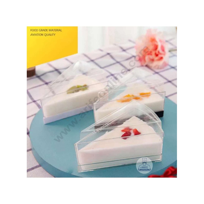 CAKE DECOR Transparent Triangle Mousse Cups with Lids | Dessert Cups | Pudding Cups | Mini Parfait Cups (Pack of 10)