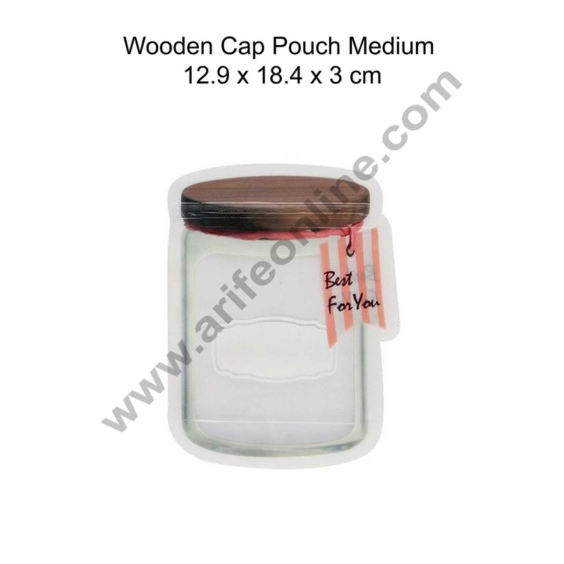 Cake Decor Wooden Cap Tag Bottle Pouch Shape Plastics and Chocolate Dry Fruit Random Color (Pack of 10) - Medium